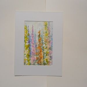 Pastel Garden Watercolor Painting